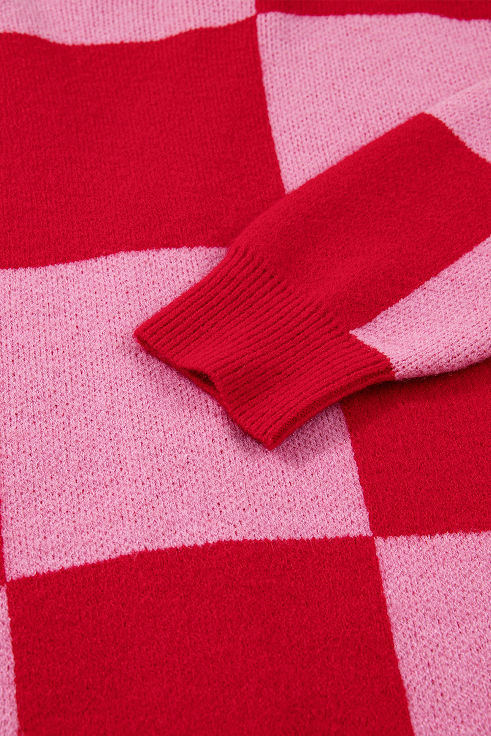 Fiery Red Mixed Plaid Relaxed Sweater Cardigan - loveforevers