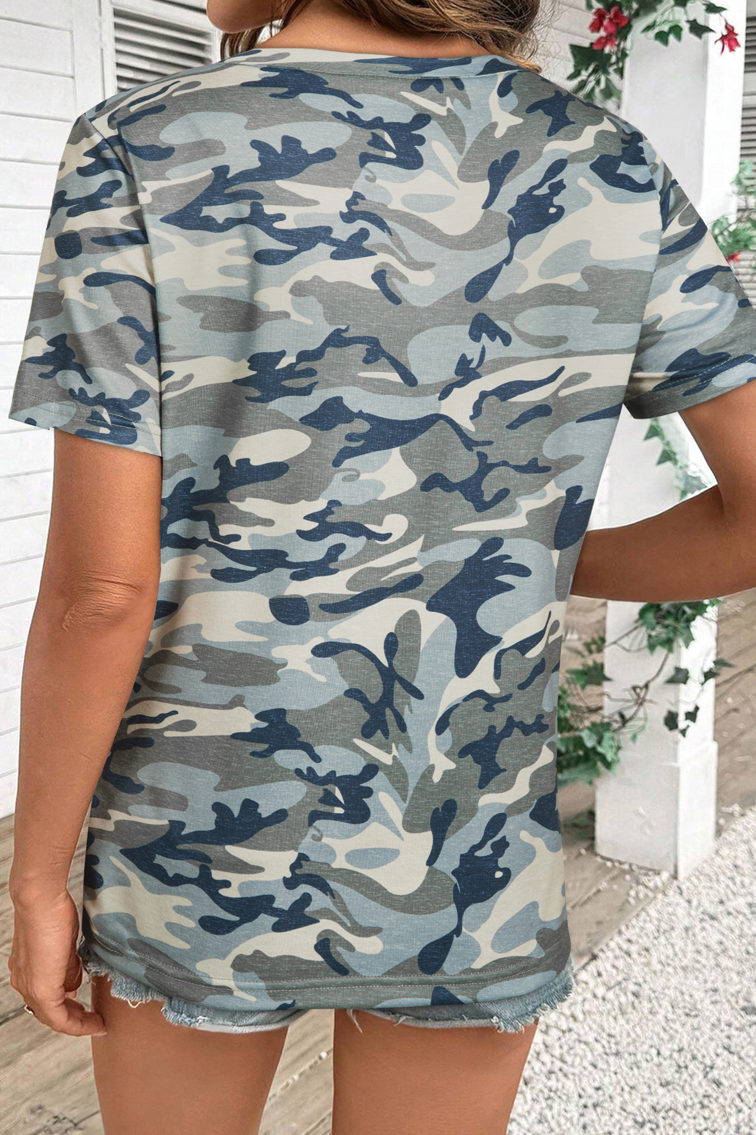 Green Camouflage KENTUCKY Crew Neck Summer Top - loveforevers