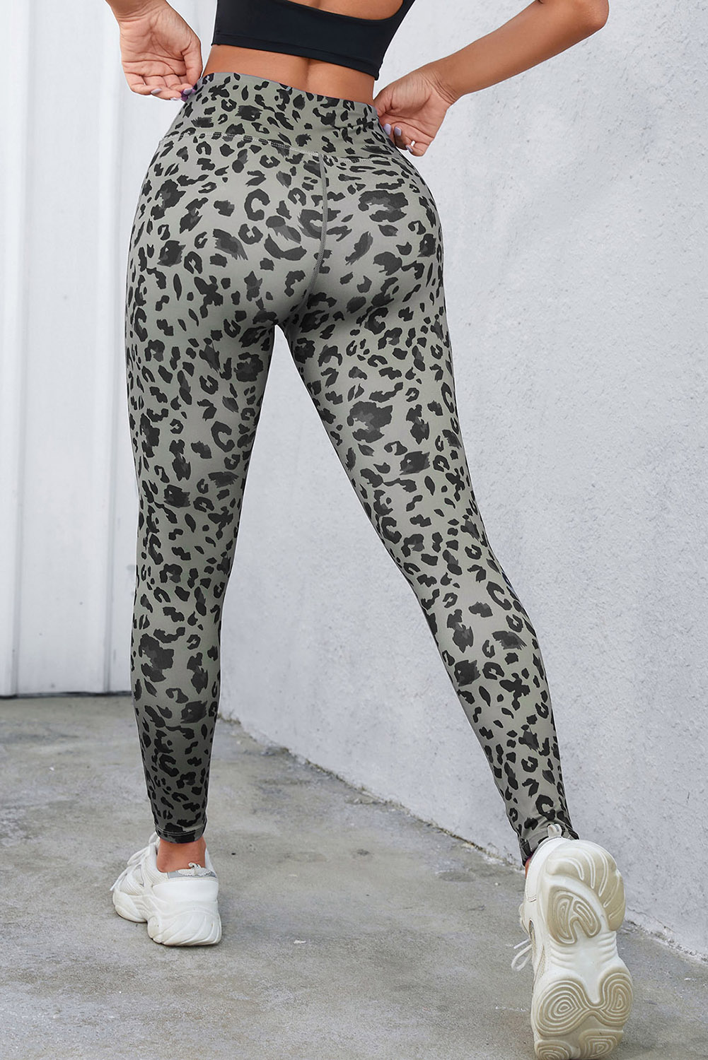 Gray Classic Leopard Print Active Leggings - loveforevers