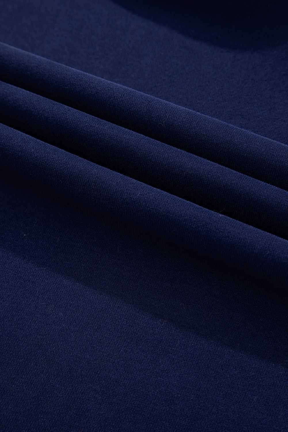 Navy Blue Solid O Neck High Low Hem Pullover Sweatshirt - loveforevers