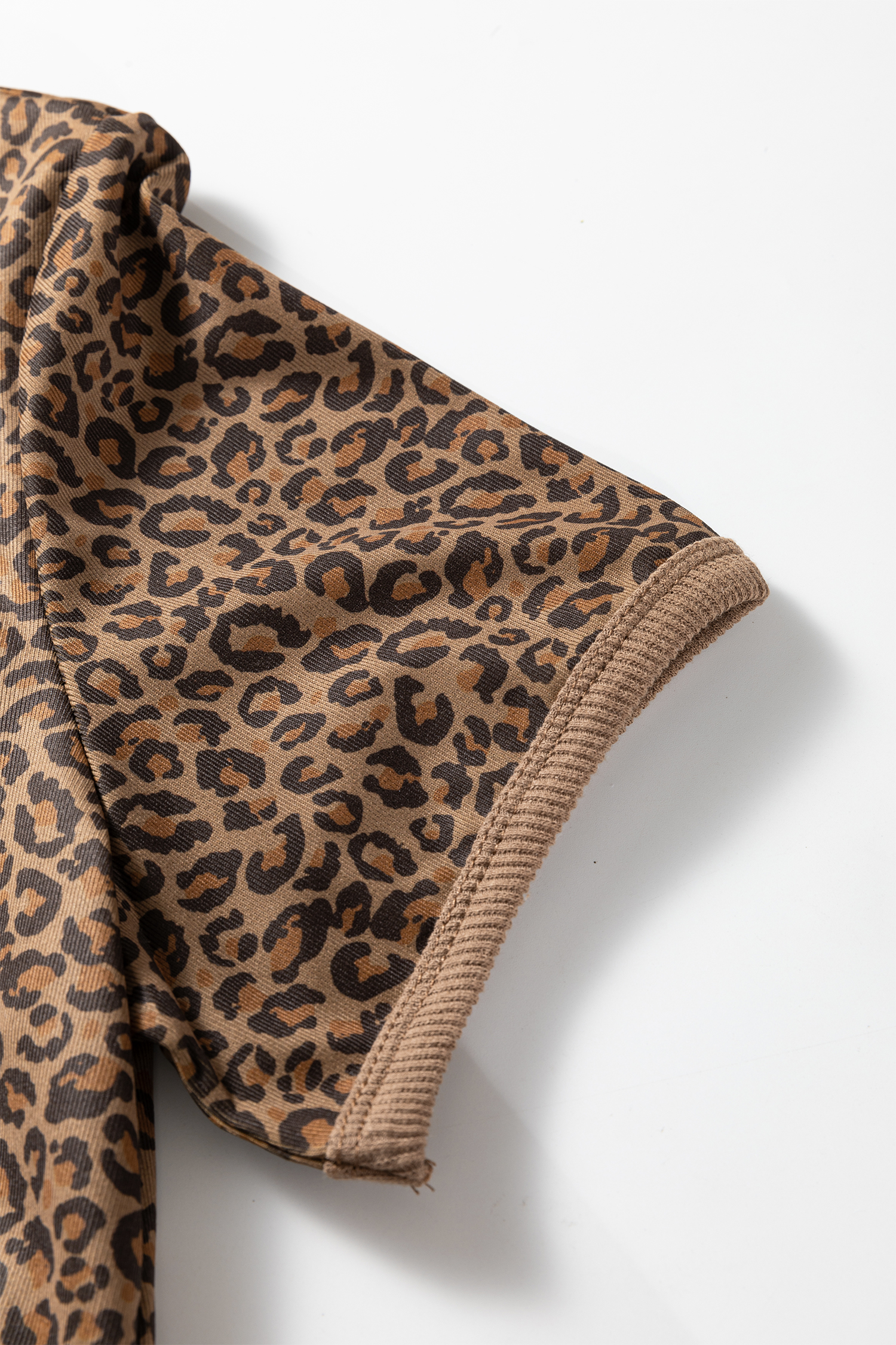 Khaki Fierce Leopard Crew Neck T Shirt - loveforevers