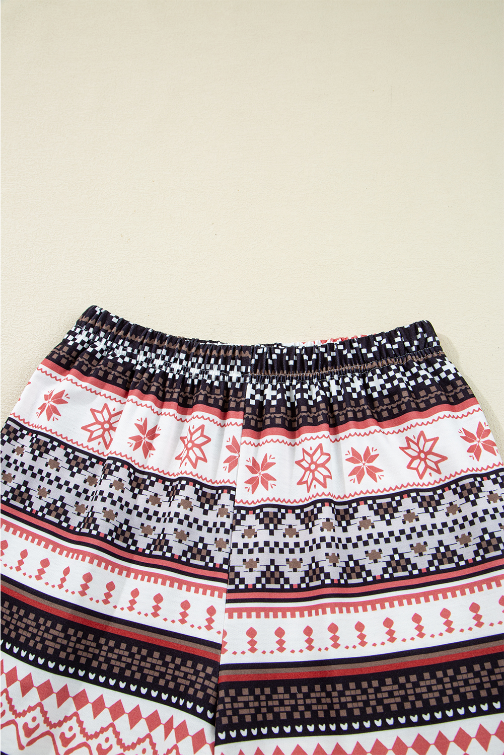 Black Retro Christmas Pattern Loose Pullover 2pcs Lounge Pant Set - loveforevers