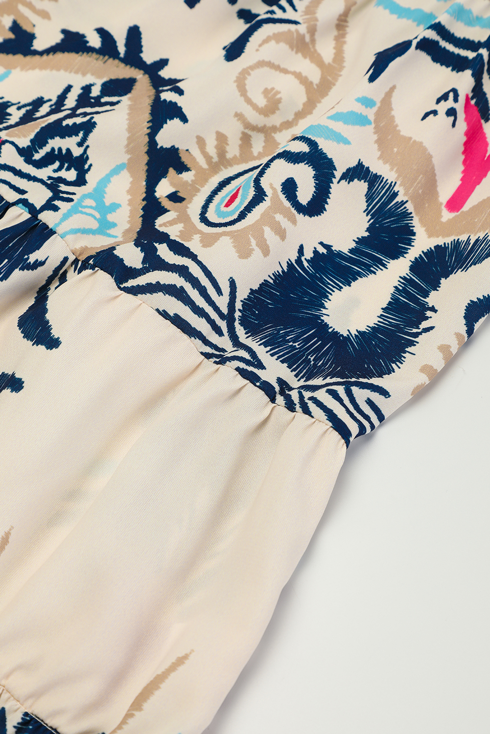 White Printed Tribal Bracelet Sleeve Buttoned Mini Dress - loveforevers