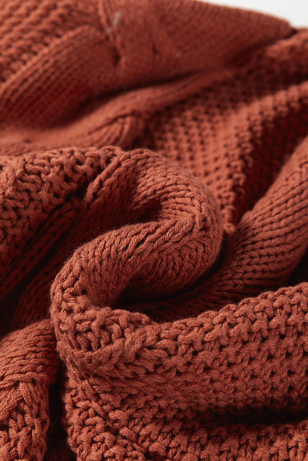 Redwood Burl Chunky Fit Slouchy Textured Knit Sweater - loveforevers
