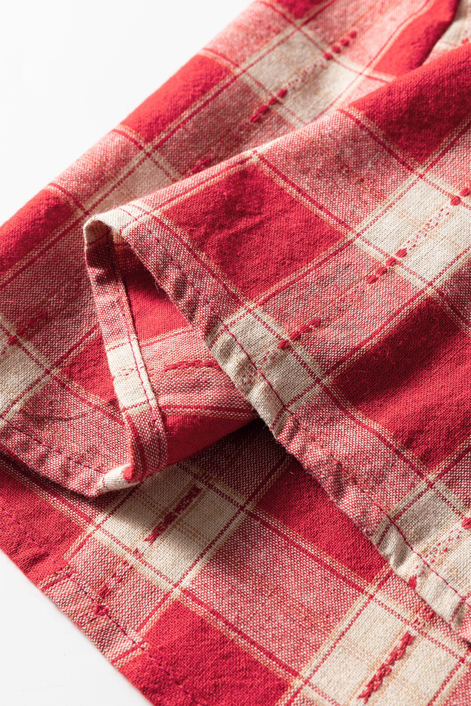 Red Plaid Print Smocked Puff Sleeve Mini Dress - loveforevers
