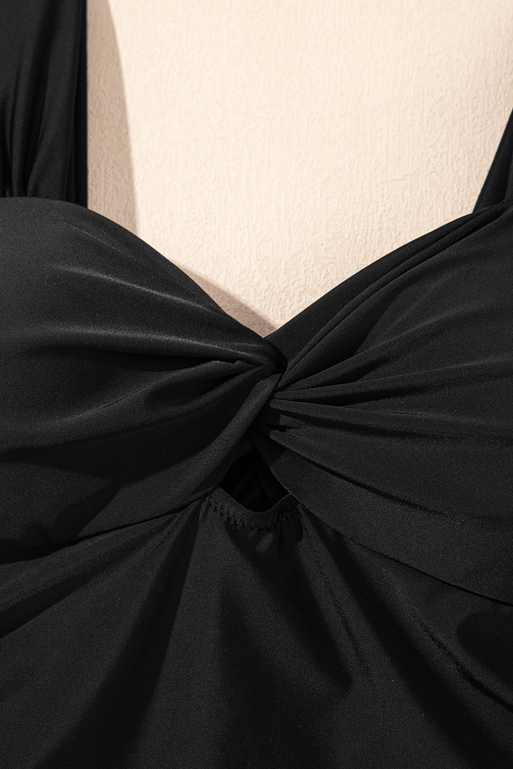 Black Cut out Twist Bowknot Backless One Piece Swimsuit - loveforevers