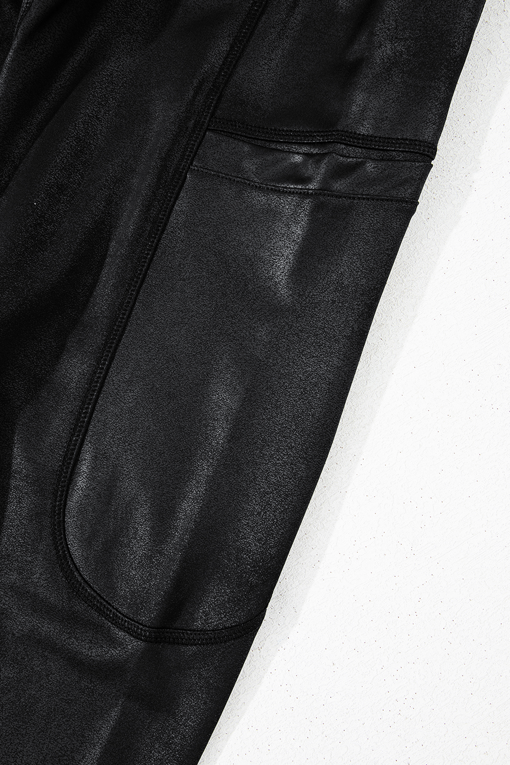 Black V Crossover High Waist Pocketed Leggings - loveforevers