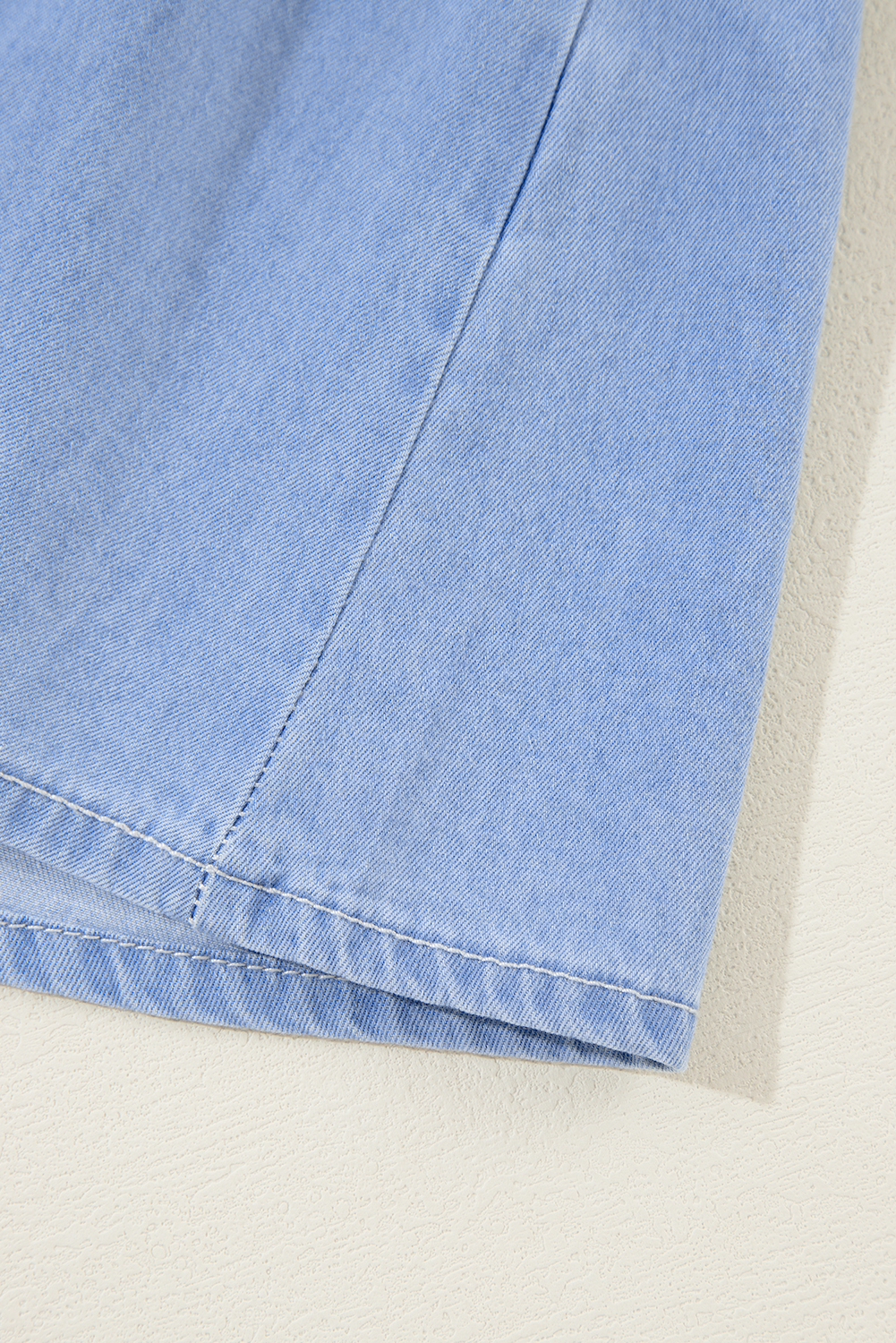 Beau Blue Puff Sleeve V Neck Tiered Ruffled Chambray Mini Dress - loveforevers
