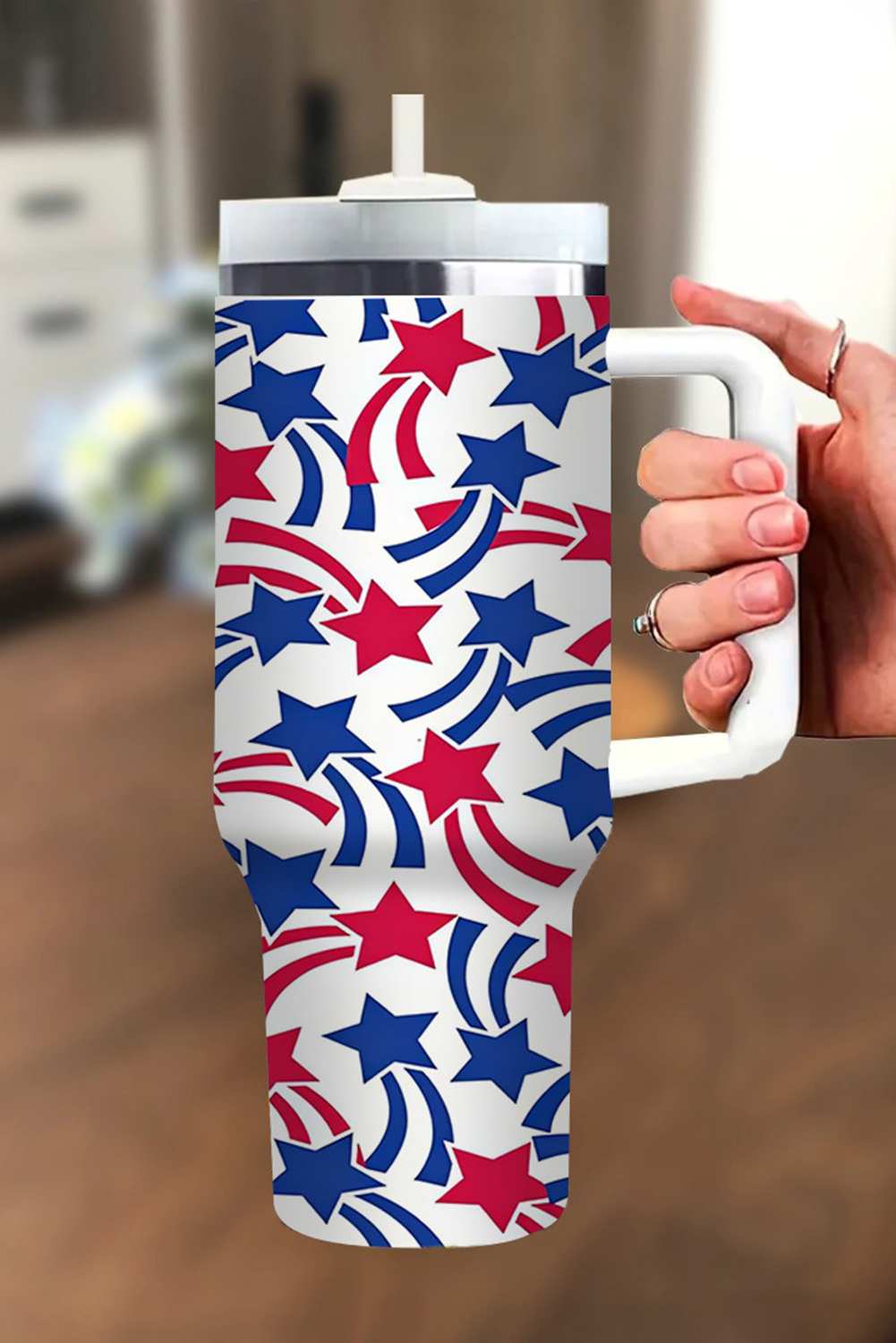 White American Stars Print Large Tumbler 40oz - loveforevers