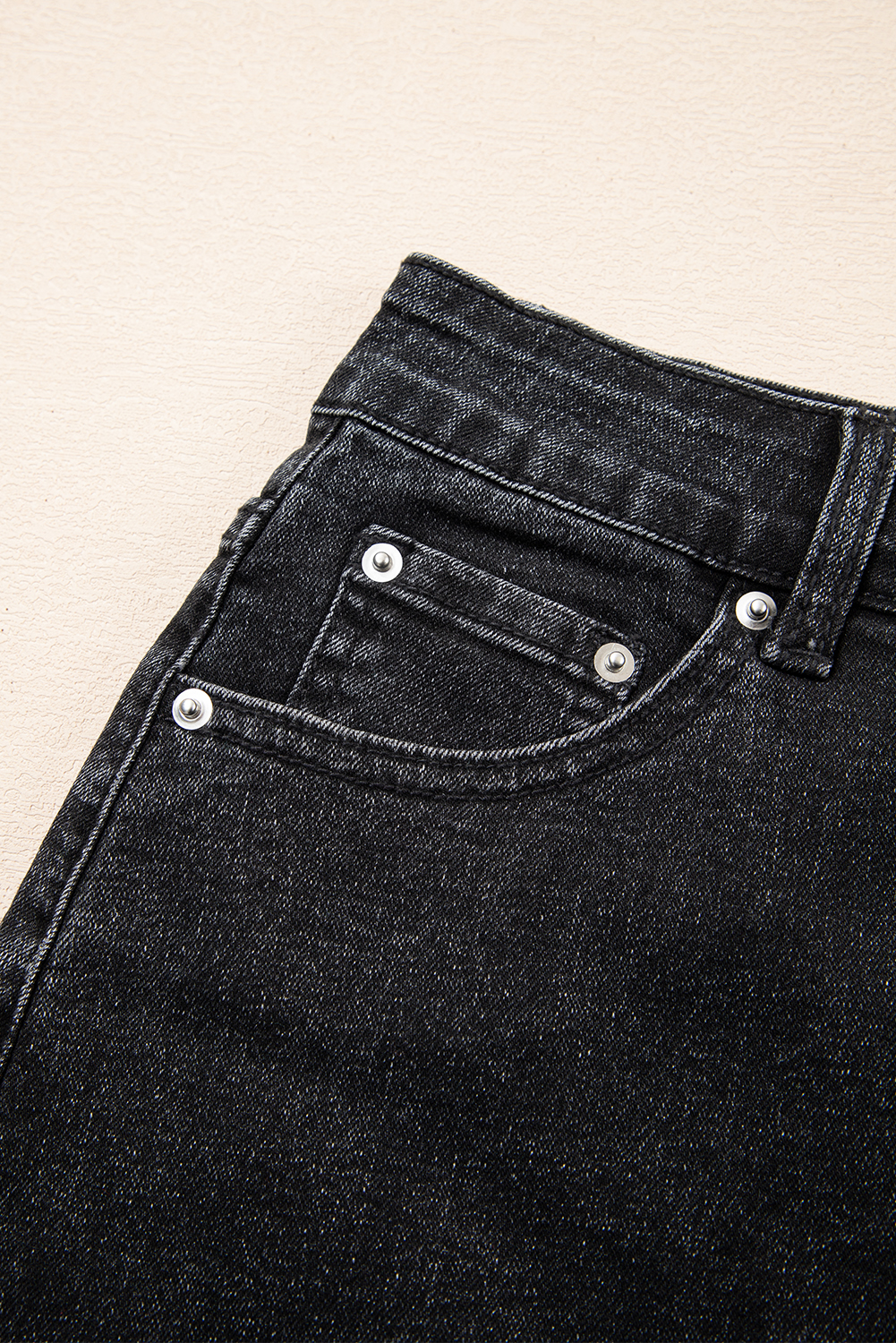 Carbon Grey Mineral Wash Ripped Raw Hem Denim Mini Skirt - loveforevers