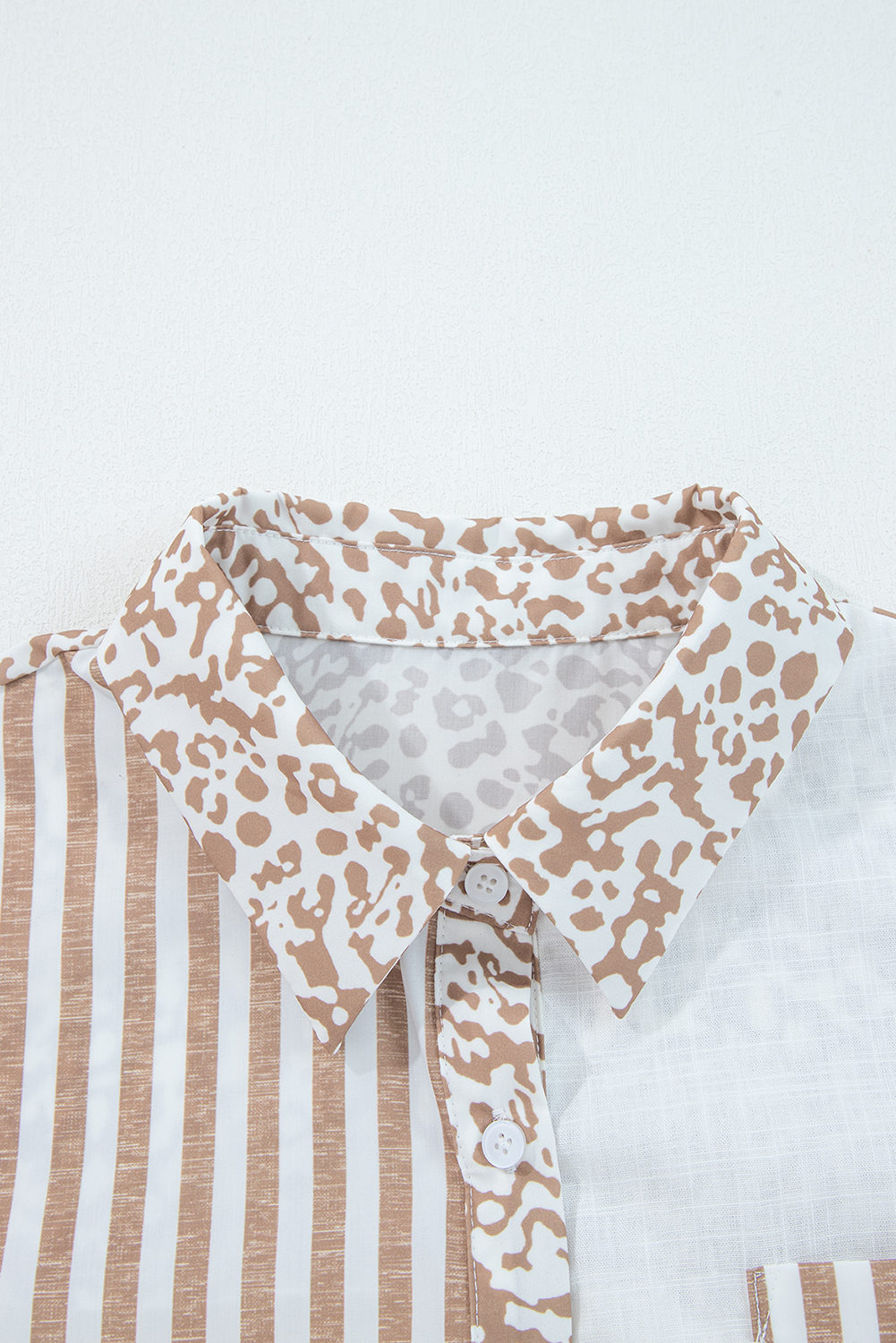 Sky Blue Leopard Striped Western Casual Shirt - loveforevers