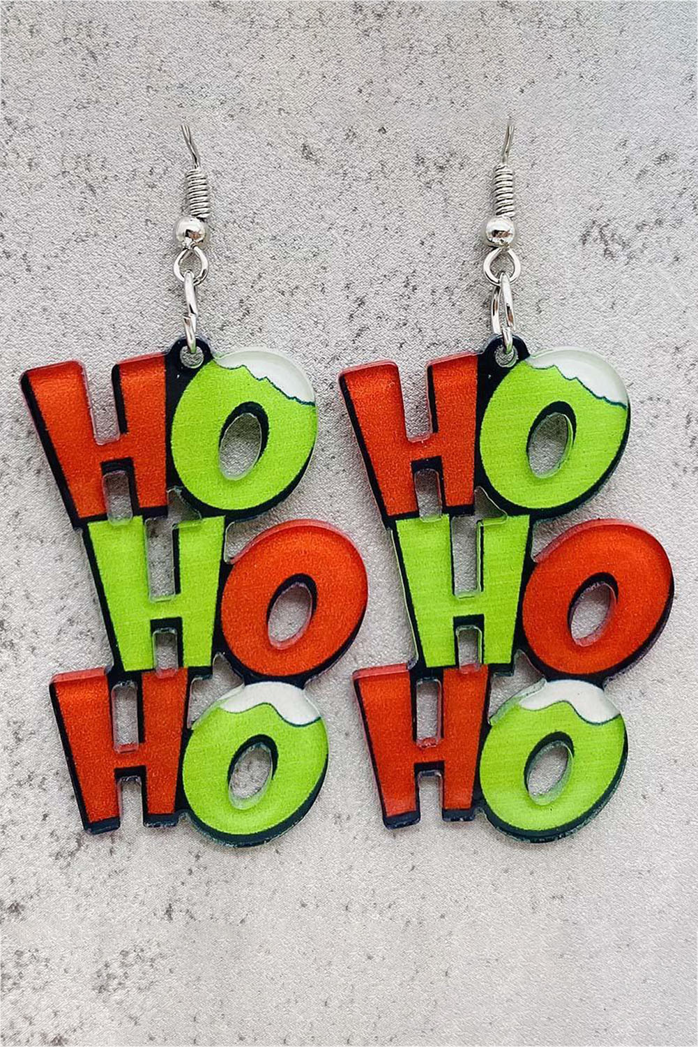 Green HO HO HO Dangle Christmas Earrings - loveforevers
