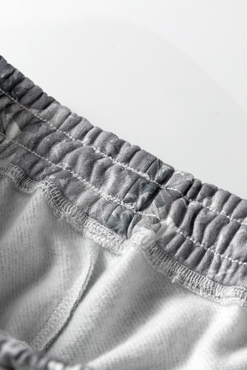 Gray Camo Print Cozy Drawstring Elastic Waist Jogger Pants - loveforevers