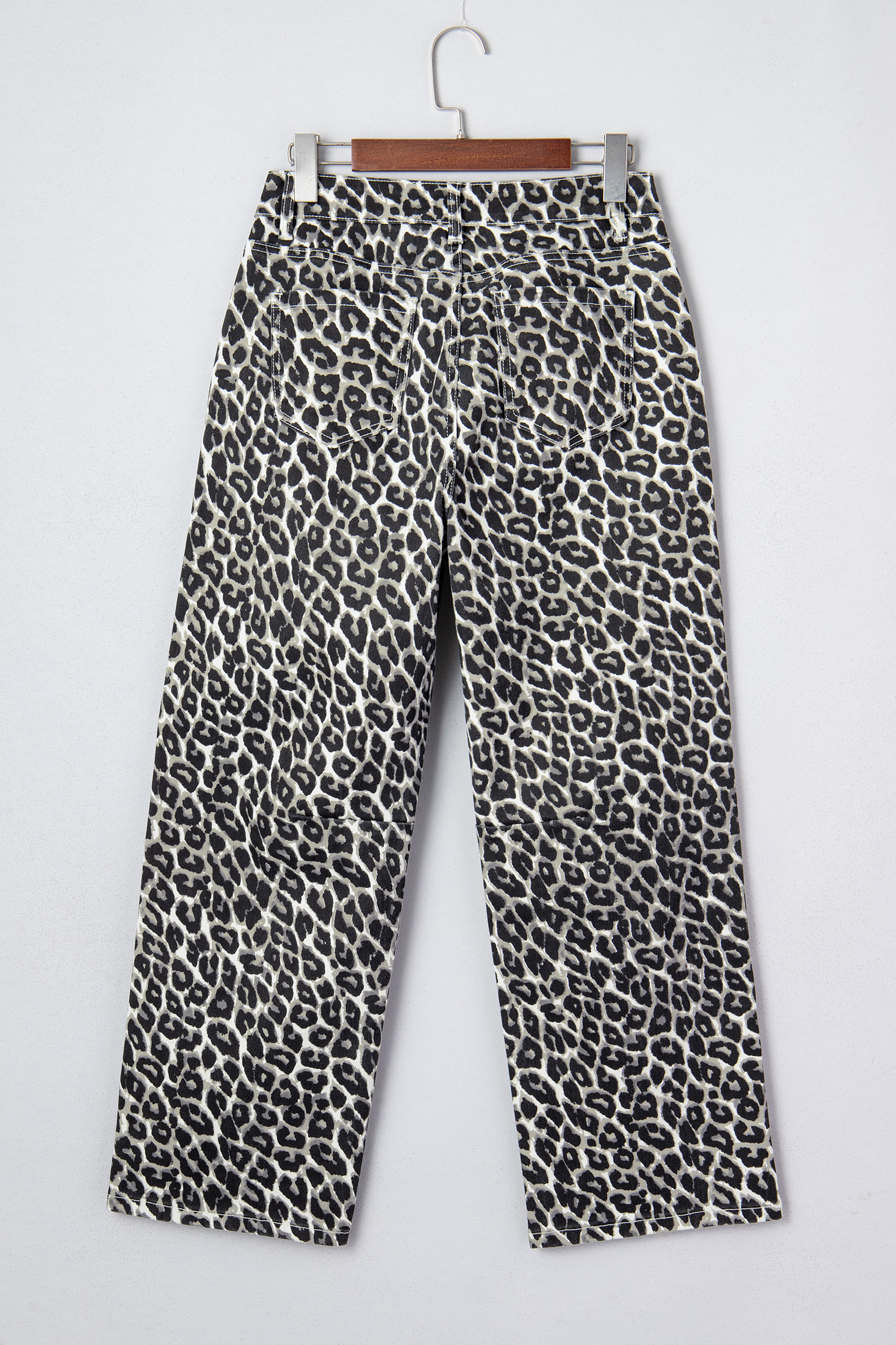 Black Leopard Print Barrel Jeans - loveforevers