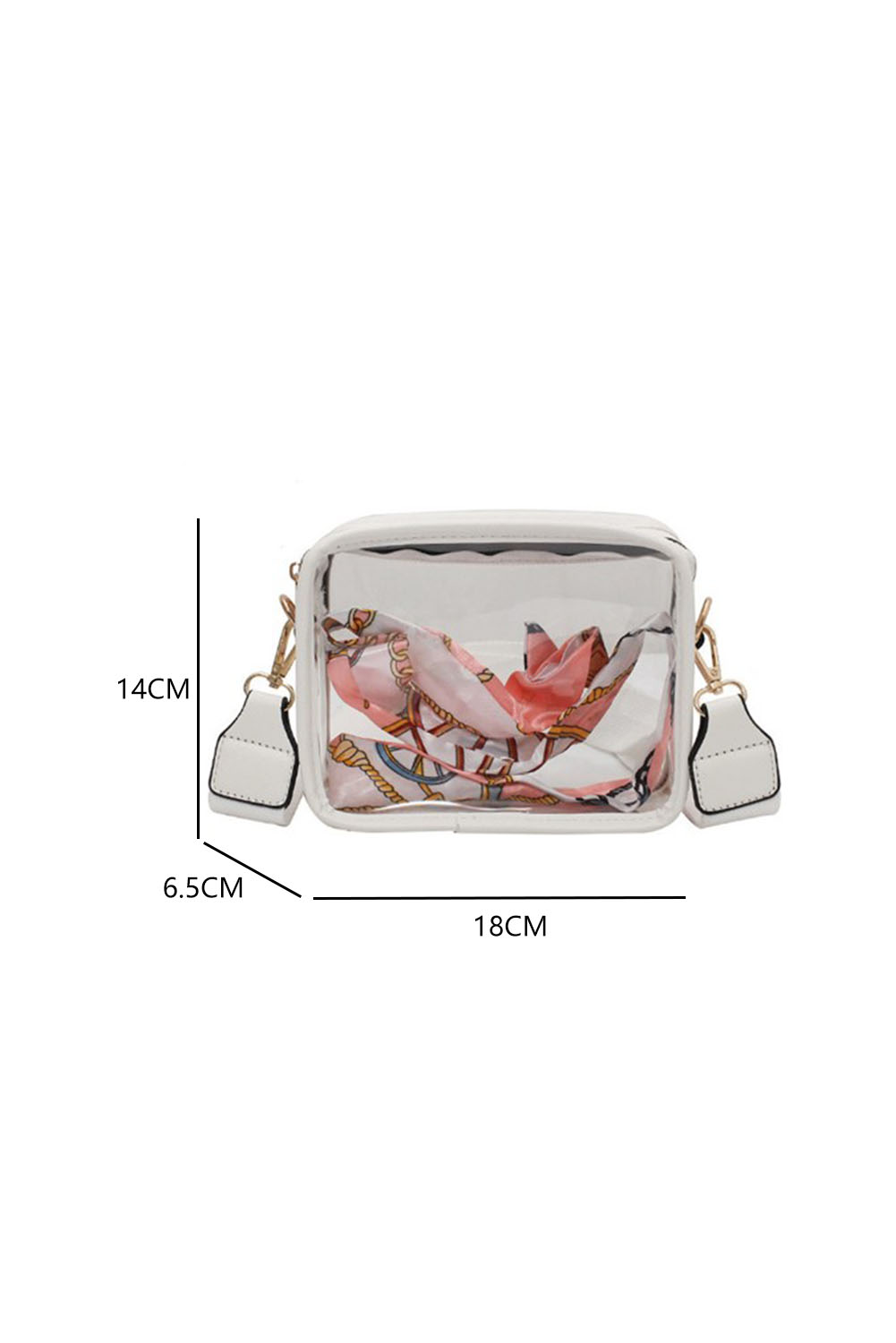 Black Clear PVC Leather Strap Crossbody Bag - loveforevers