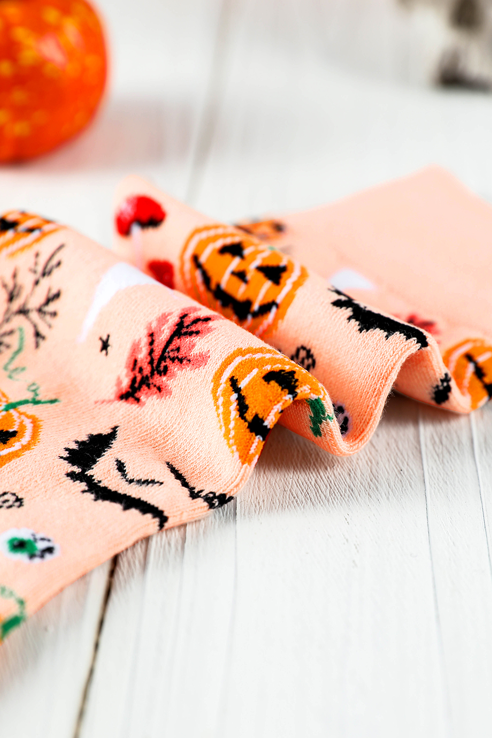 Black Spooky Season Halloween Element Print Socks - loveforevers