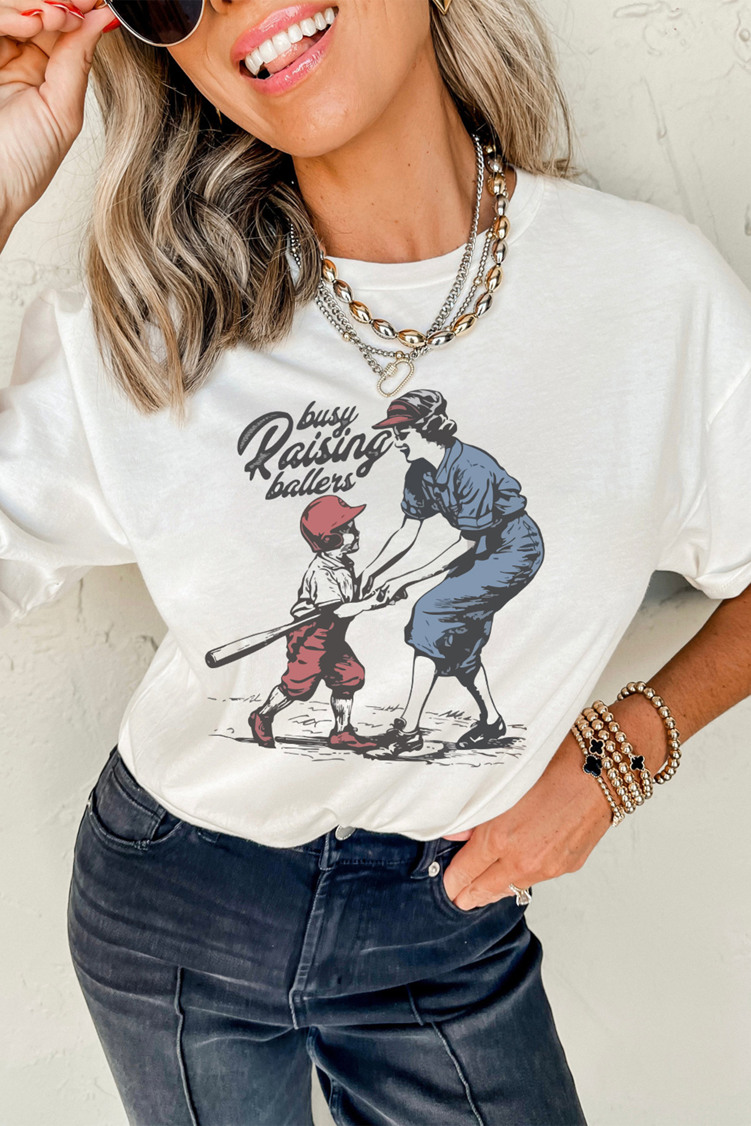 White SHOT CALLER WANNA BE A BALLER Casual Graphic Tee - loveforevers