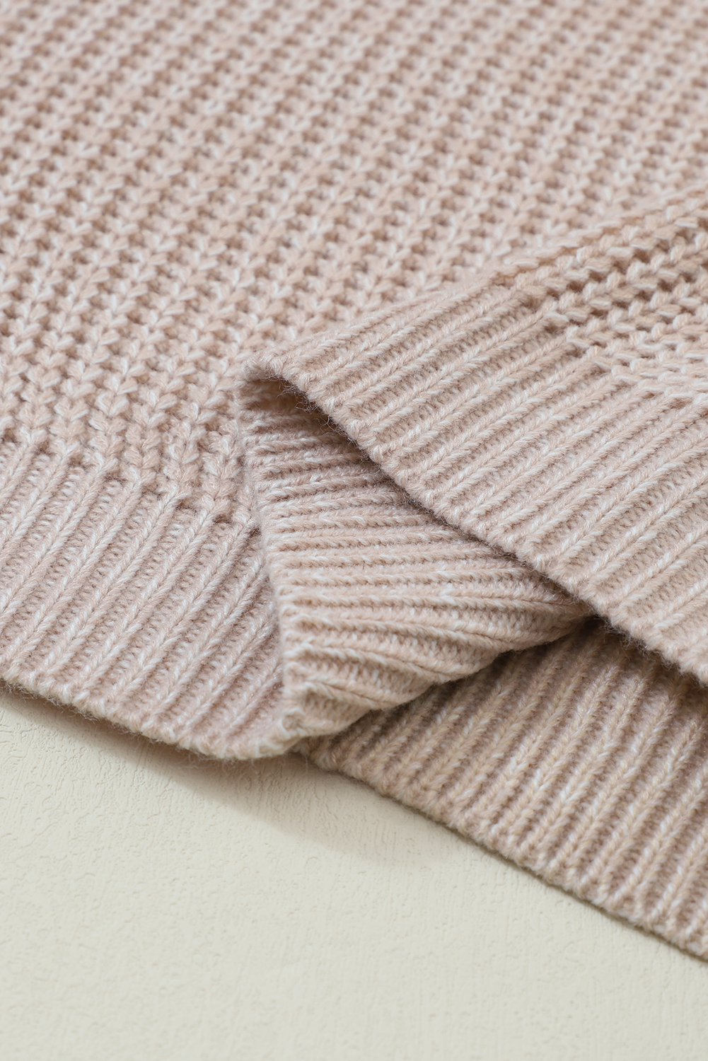 Parchment Cable Knit Sleeve Drop Shoulder Sweater - loveforevers