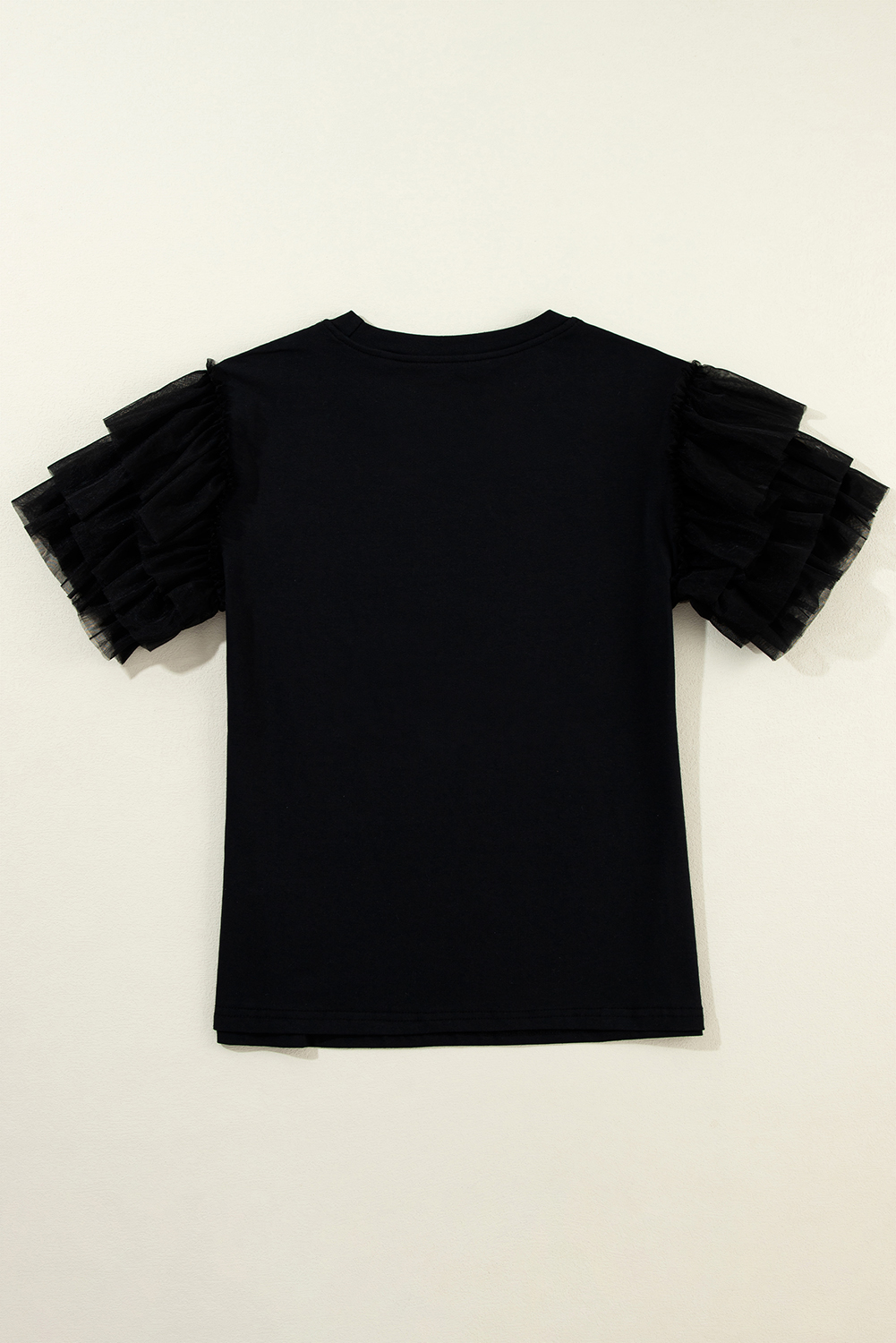 Dark Green Tulle Ruffle Sleeve Blouse - loveforevers