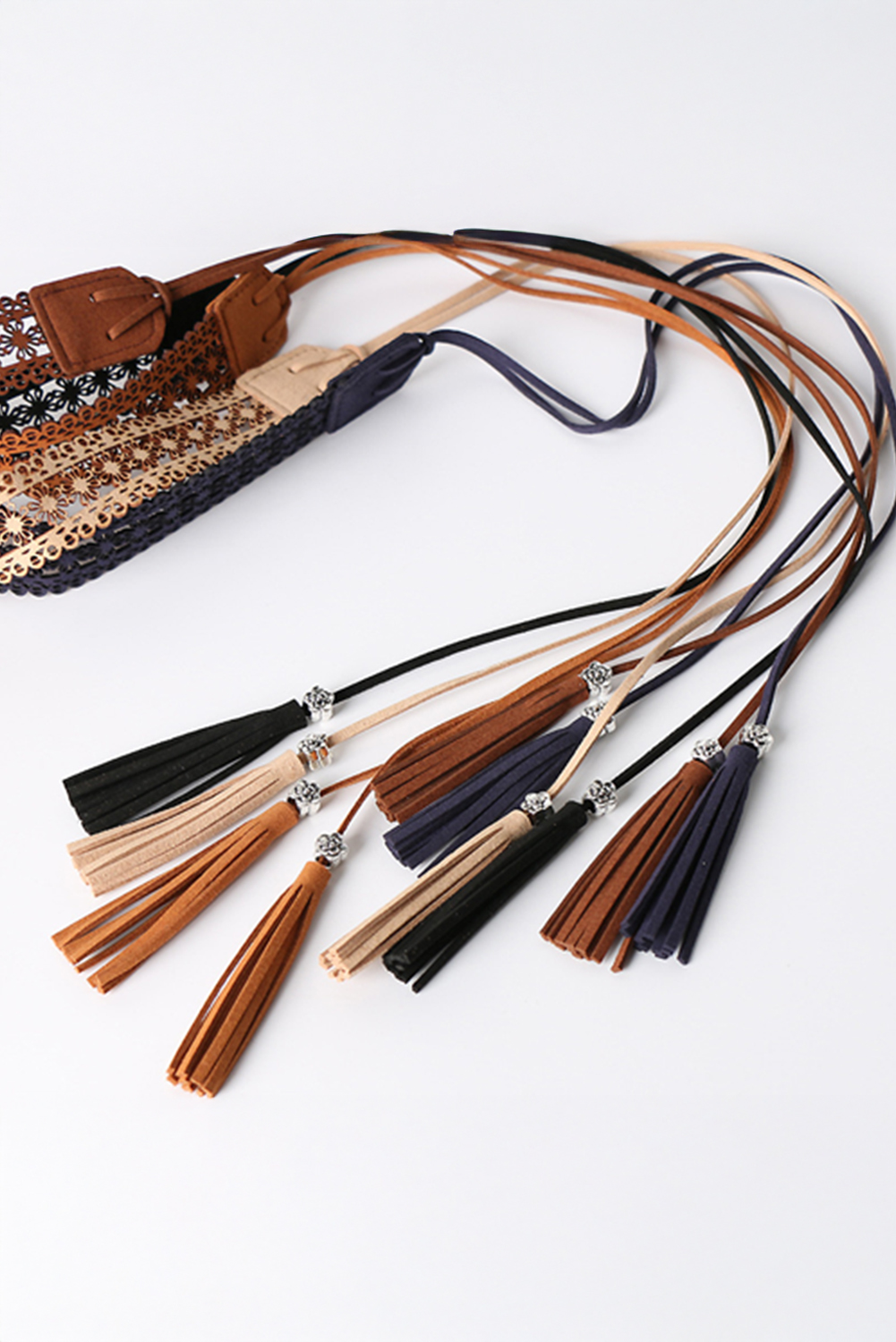 Thai Curry Boho Tassel Crochet Self-tie Waist Belt - loveforevers