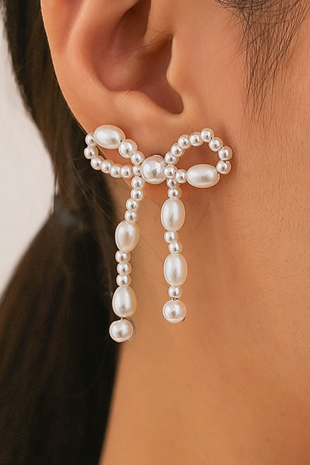 Gold Elegant Bow Design Plated Studded Earrings - loveforevers