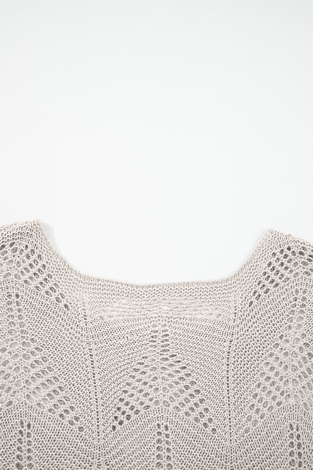 Navy Blue Hollow Out Knit 7/8 Sleeve Casual Sweater - loveforevers