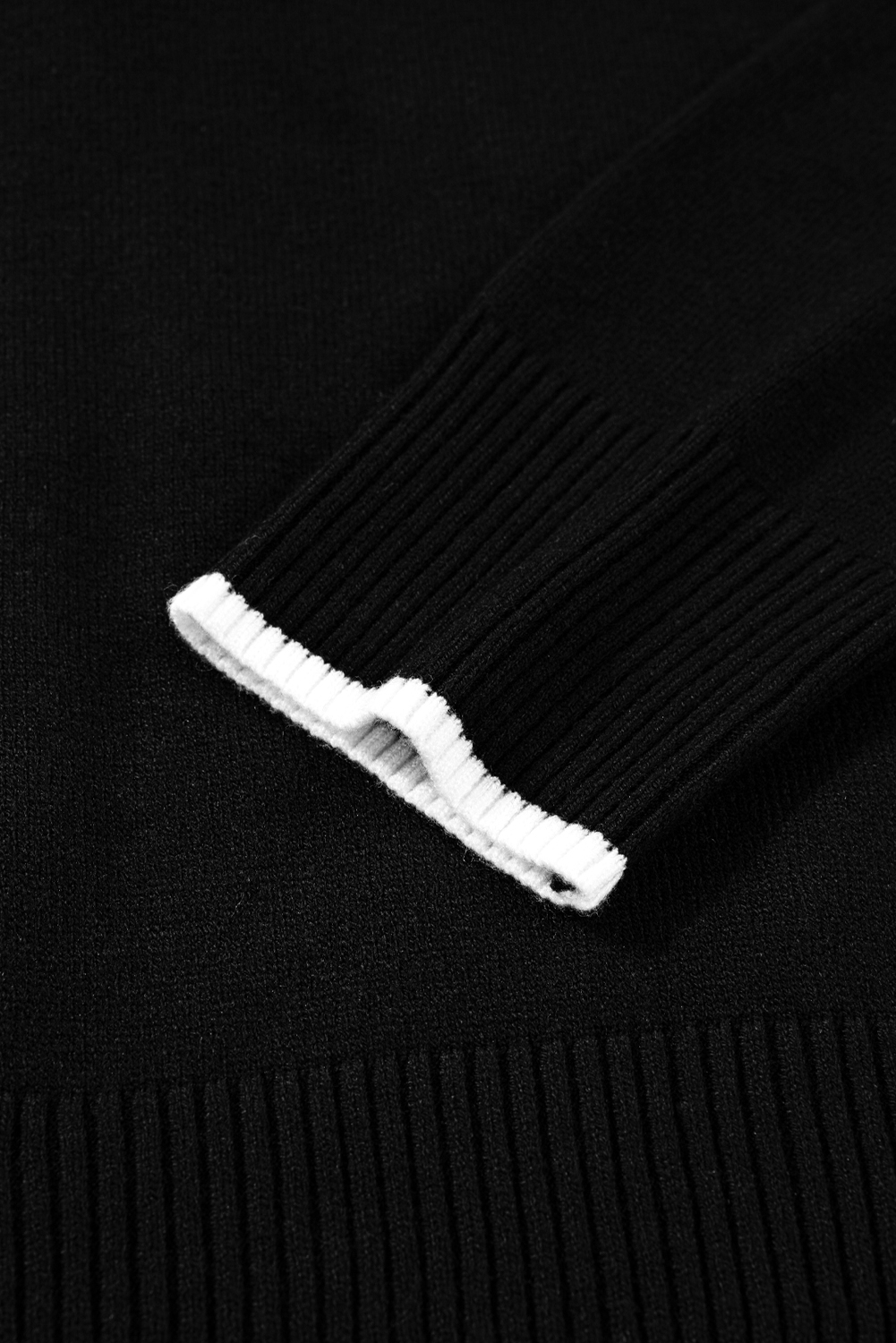 Black Contrast Trim Big Bow Accent Holiday Cropped Sweater - loveforevers