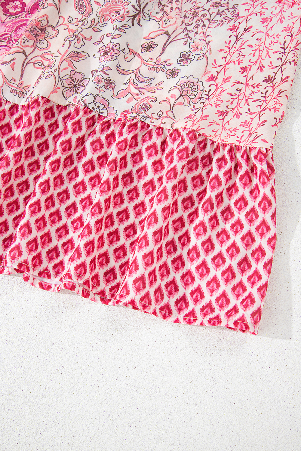 Red Boho Pattern Print Tassel Drawstring Elastic Waistband Maxi Skirt - loveforevers