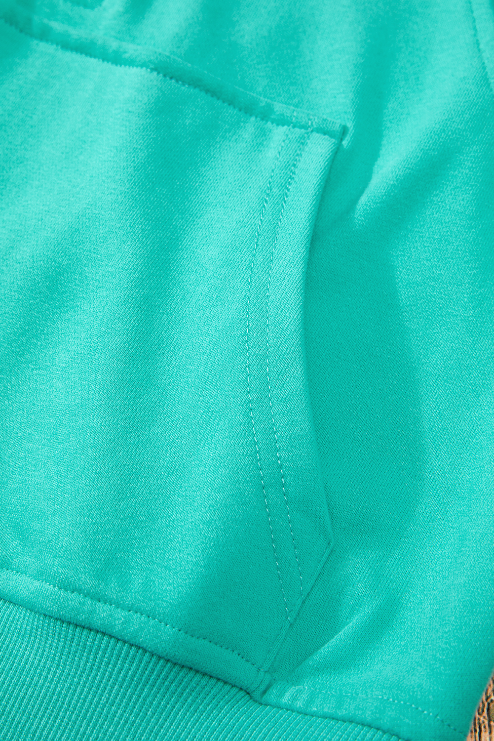 Aruba Blue Quarter Zip Stand Neck Kangaroo Pocket Sweatshirt - loveforevers