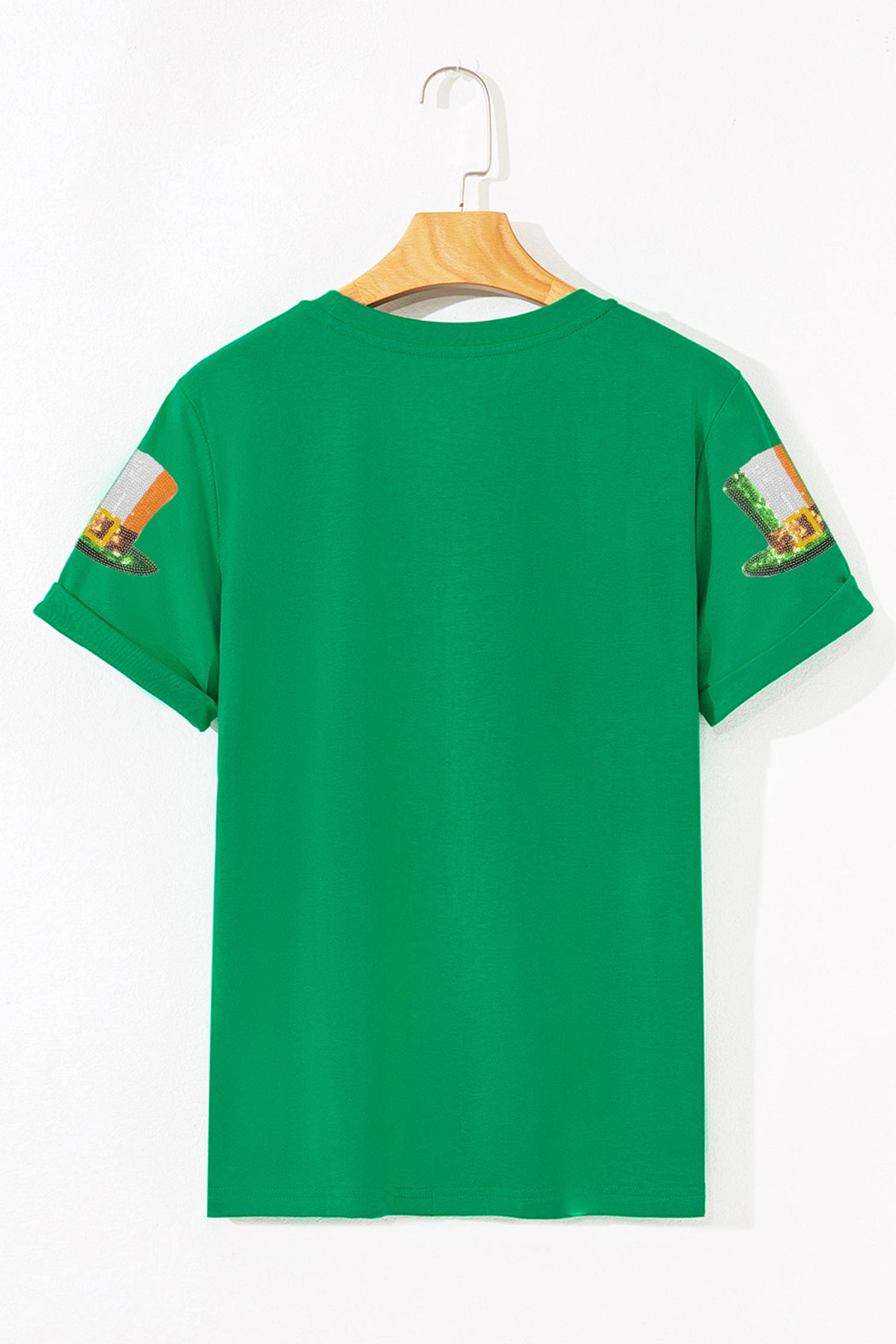 Bright Green Sequin St Patricks Day Hat Relaxed T Shirt - loveforevers
