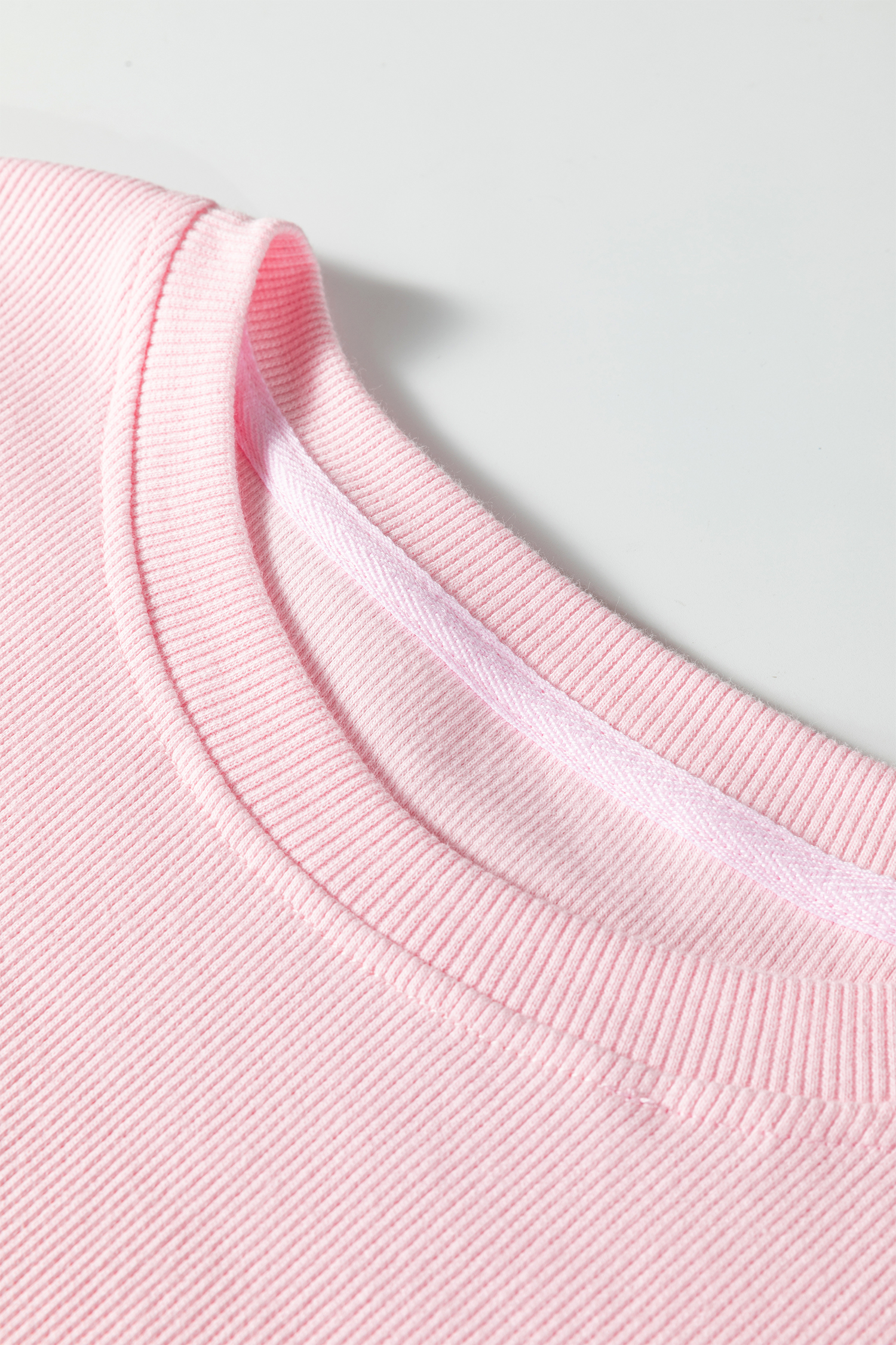 White 3d Ribbed XOXO Heart Embroidered Drop Shoulder Sweatshirt - loveforevers