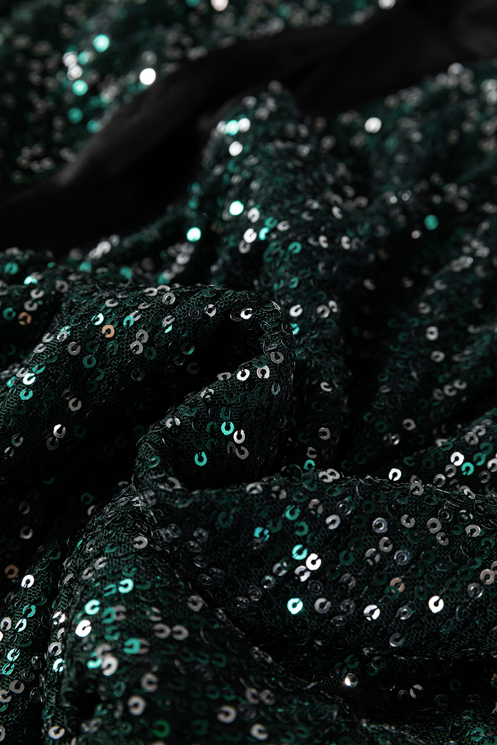 Evergreen Glitter Sequin Open Front Long Sleeve Top - loveforevers