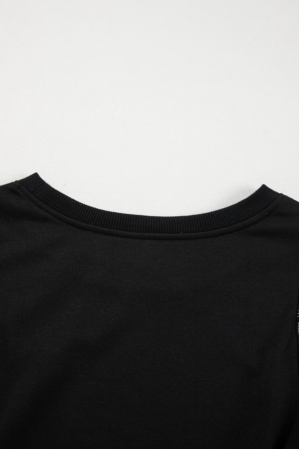 Black Contrast Stitches Detail Puffy Half Sleeve Blouse - loveforevers