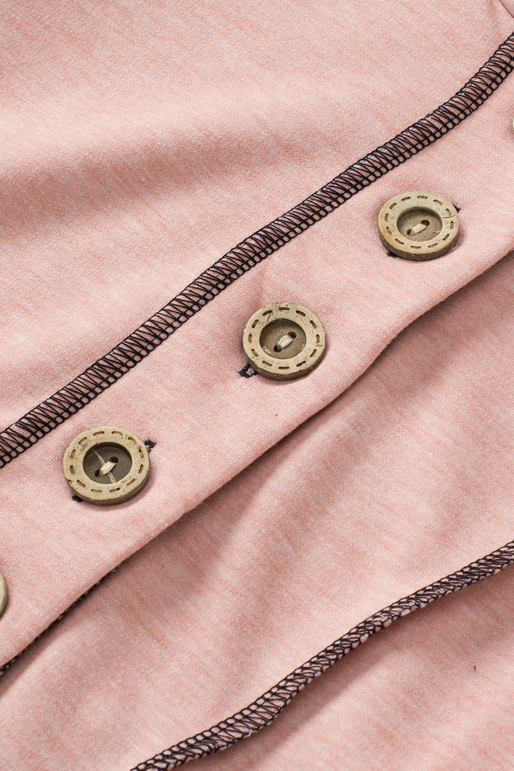 Pink Buttons Front Princess Line Out Seam Hoodie - loveforevers
