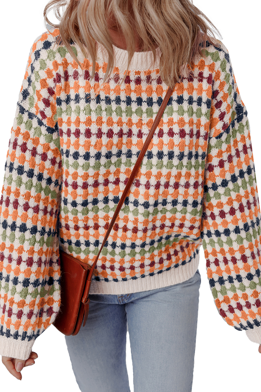 Gray Dotty Pattern Knit Button Front V Neck Sweater Cardigan - loveforevers