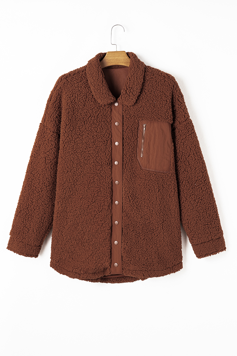 Red Clay Faux Shearling Teddy Bear Jacket - loveforevers