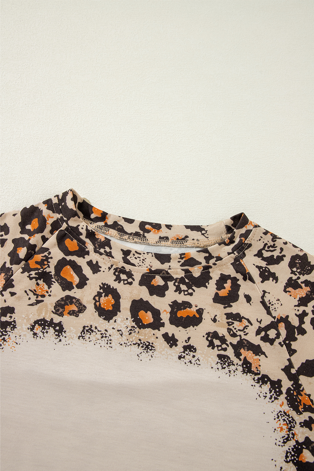 Brown Bleached Halloween Pumpkin Leopard Print Sweatshirt - loveforevers
