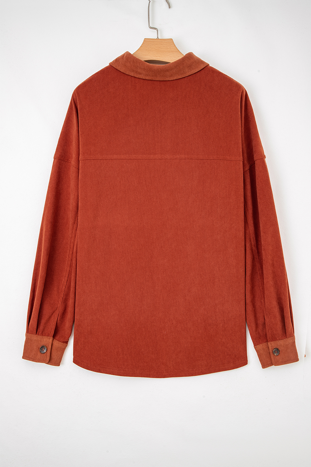 Gold Flame Velvet Flap Pockets Drop Shoulder Casual Shacket - loveforevers