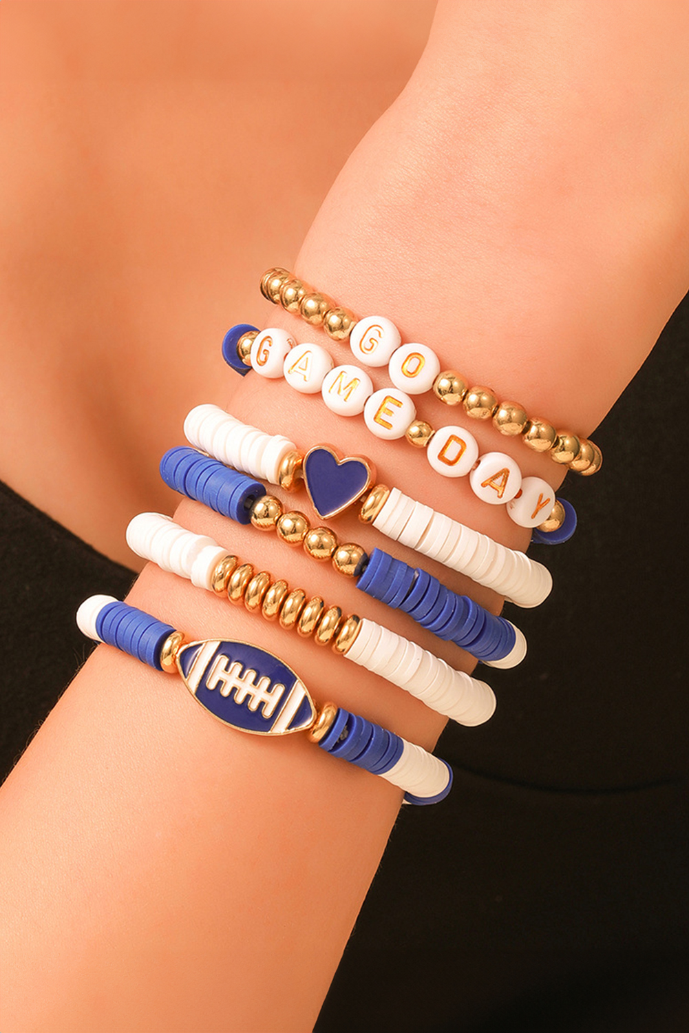 Dark Blue GAME DAY Multilayer Beading Bracelet - loveforevers