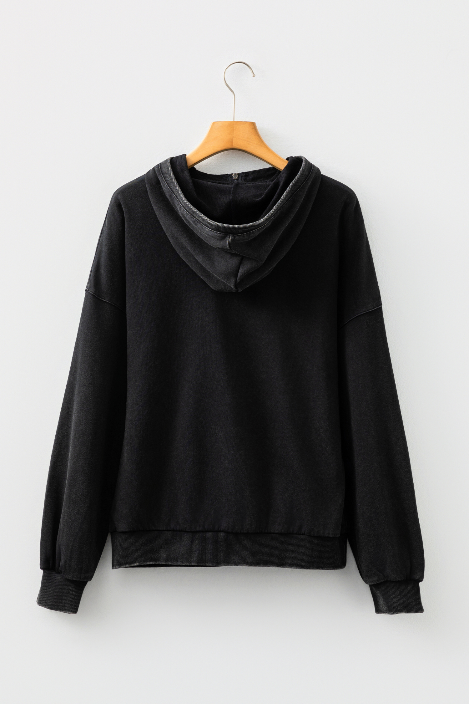 Canton Half Zip Kangaroo Pocket Mineral Wash Baggy Hoodie - loveforevers