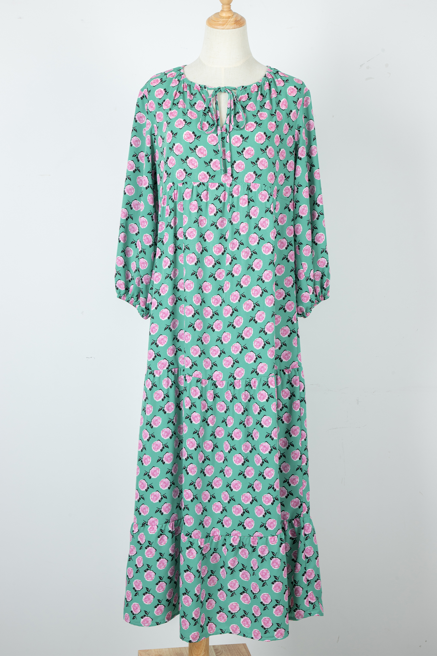 Sky Blue Boho Printed Half Sleeve Maxi Dress - loveforevers