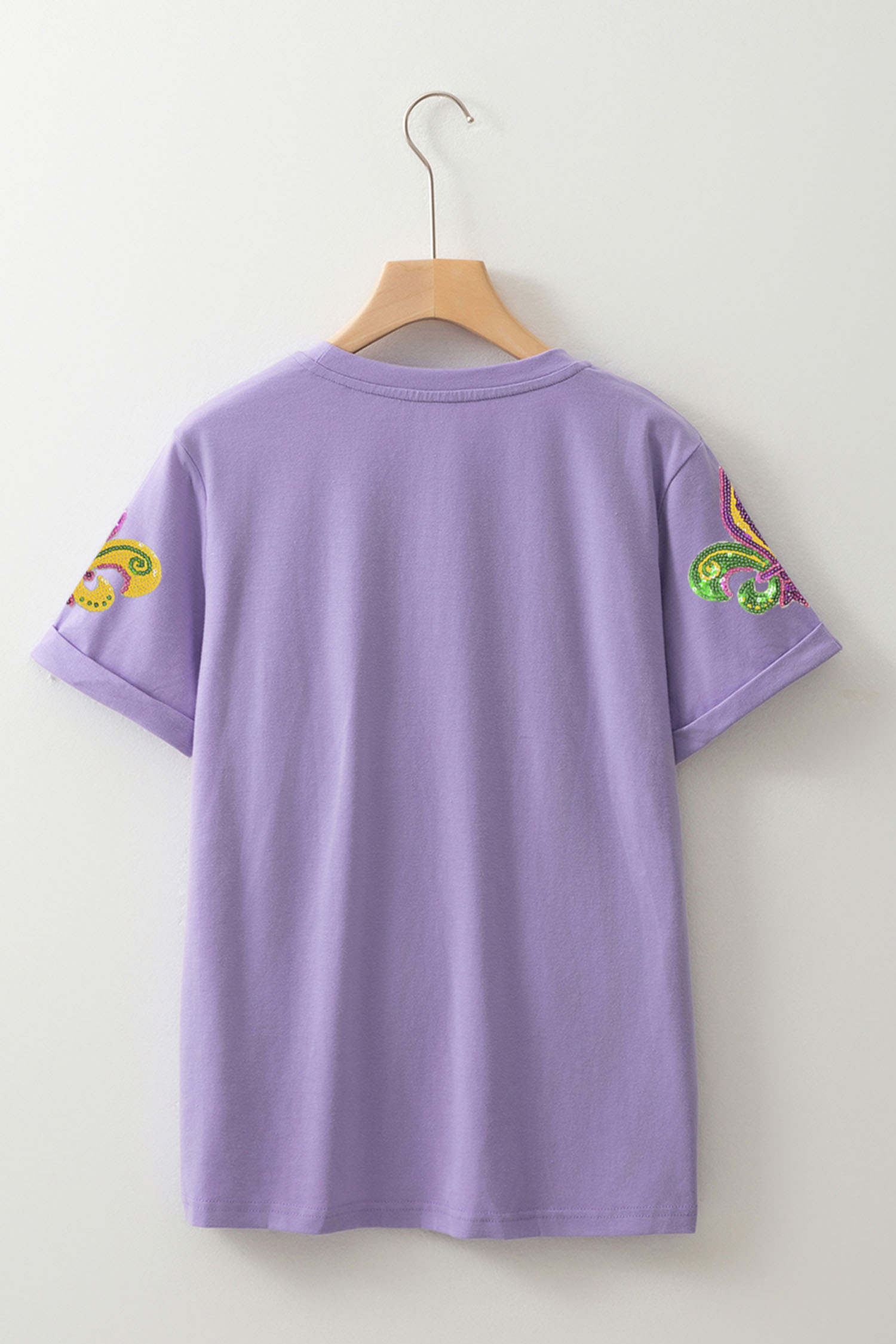 Wisteria Mardi Gras Sequined Pattern Holiday T Shirt - loveforevers