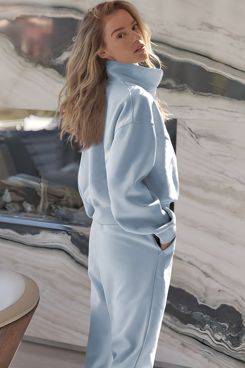 Vineyard Green Half Zip up Pullover Active Top and Joggers Set - loveforevers