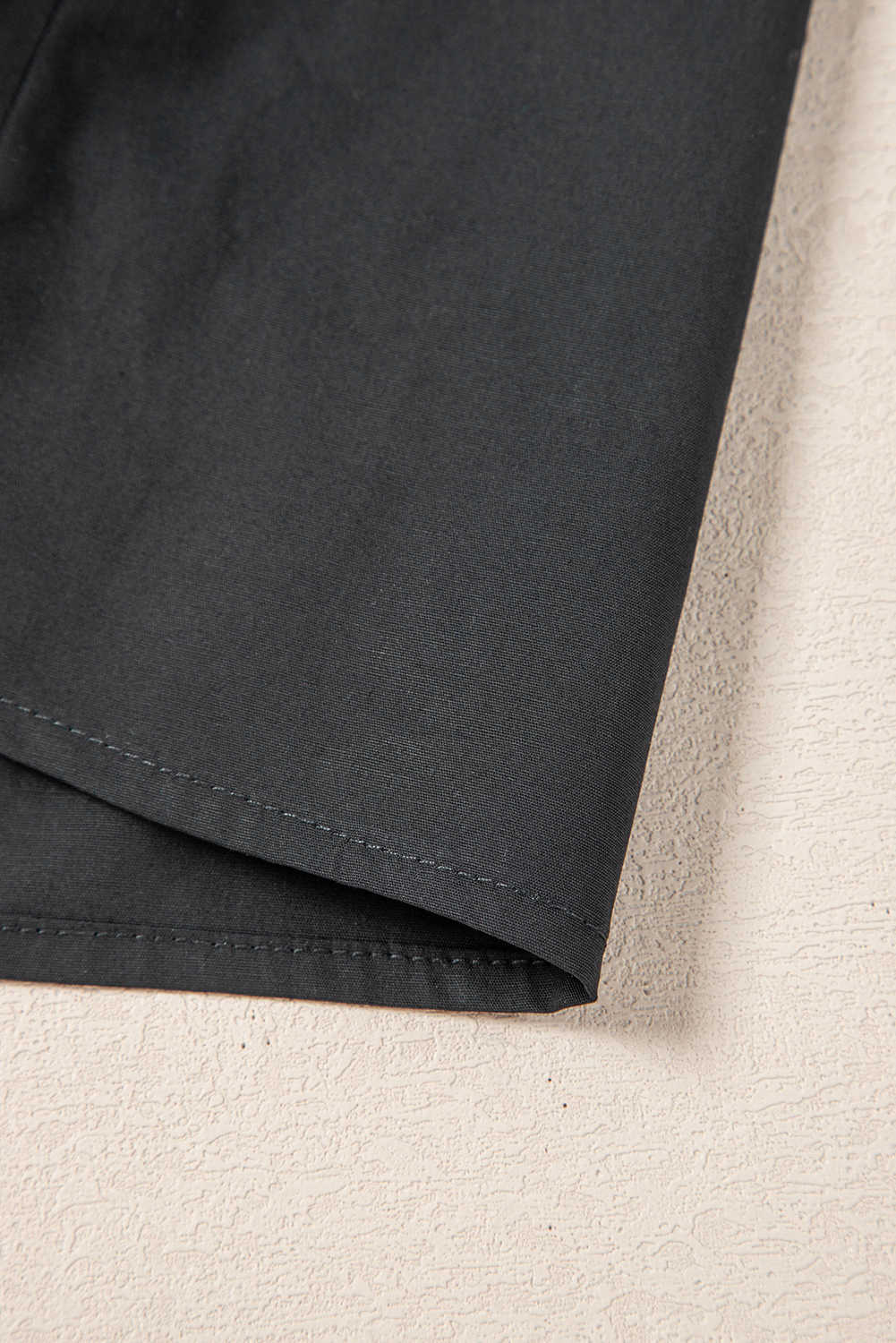 Black Shirt Style Button Down Puff Sleeve Ruffle Hem Dress - loveforevers