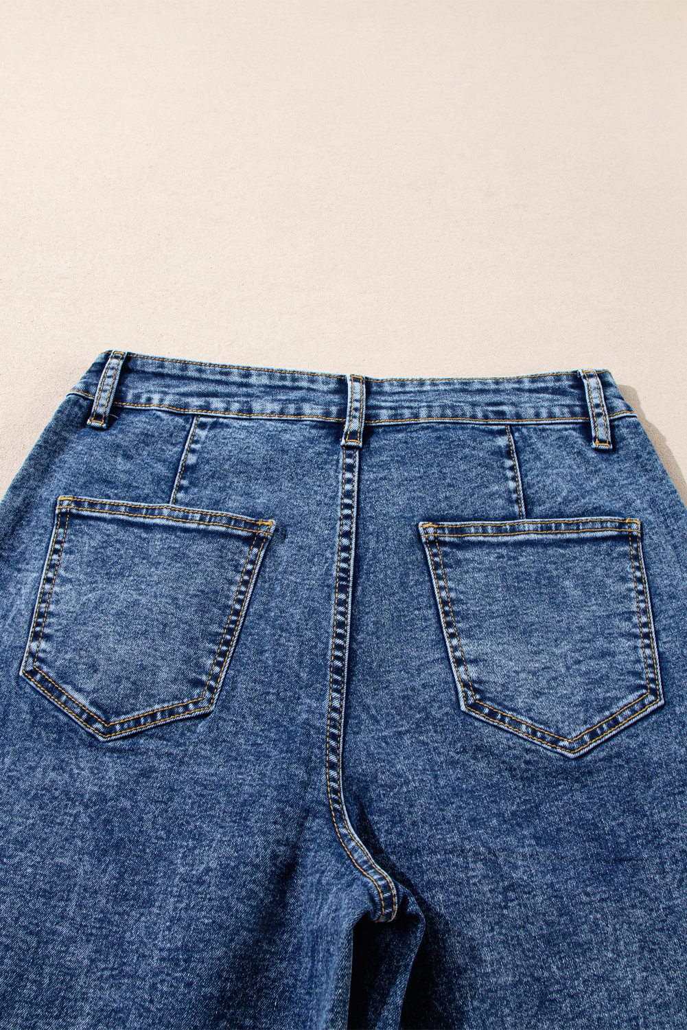 Light Blue Chic Patch Pocket Straight Leg Loose Jeans - loveforevers