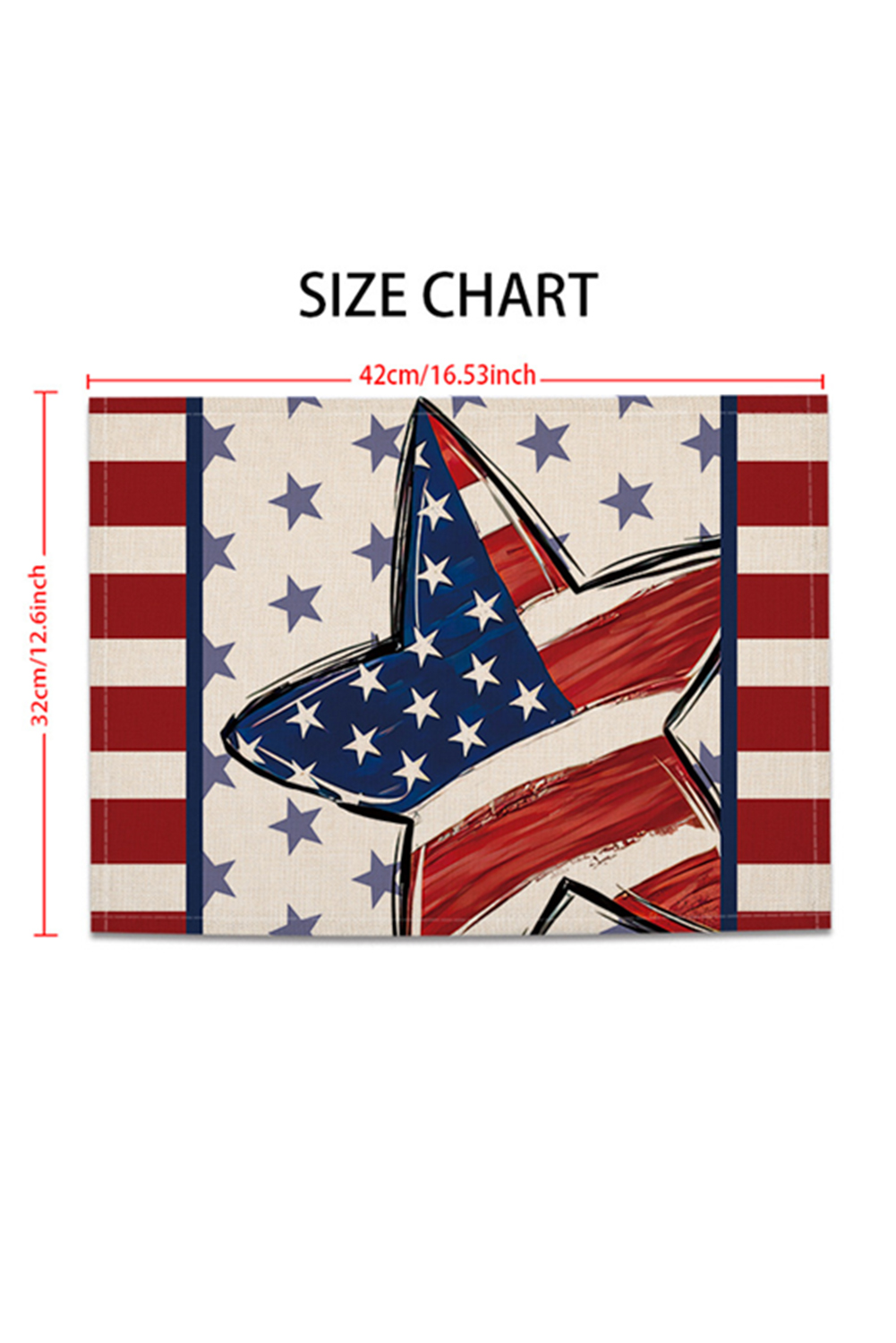 Dark Blue American Flag Inspired Big Star Stitched Placemat - loveforevers