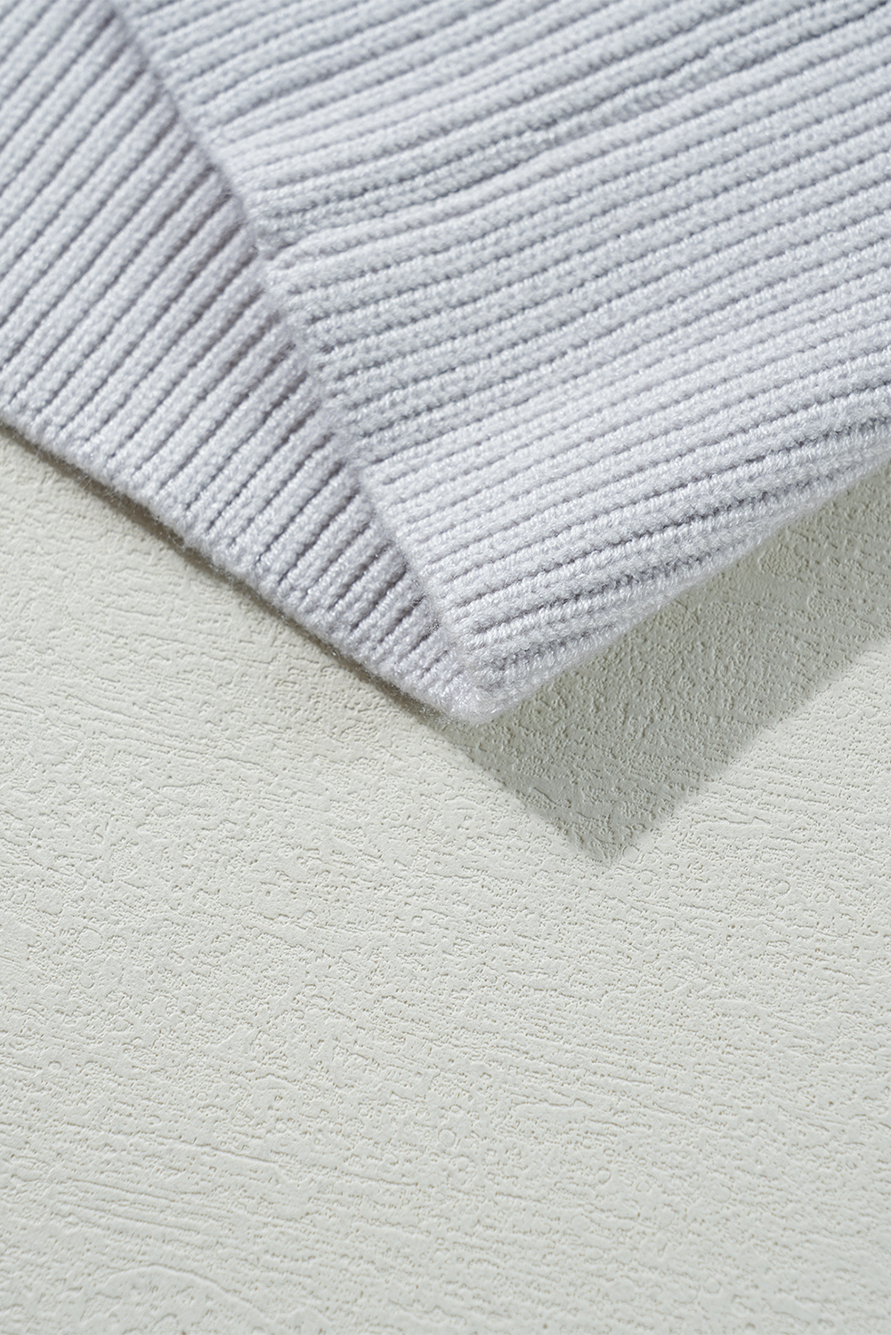 Khaki Checkered Ribbed Edge O Neck Drop Shoulder Sweater - loveforevers
