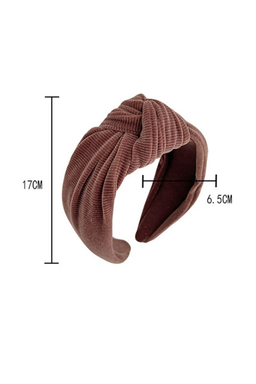Chestnut Knotted Ribbed Wide Headband - loveforevers