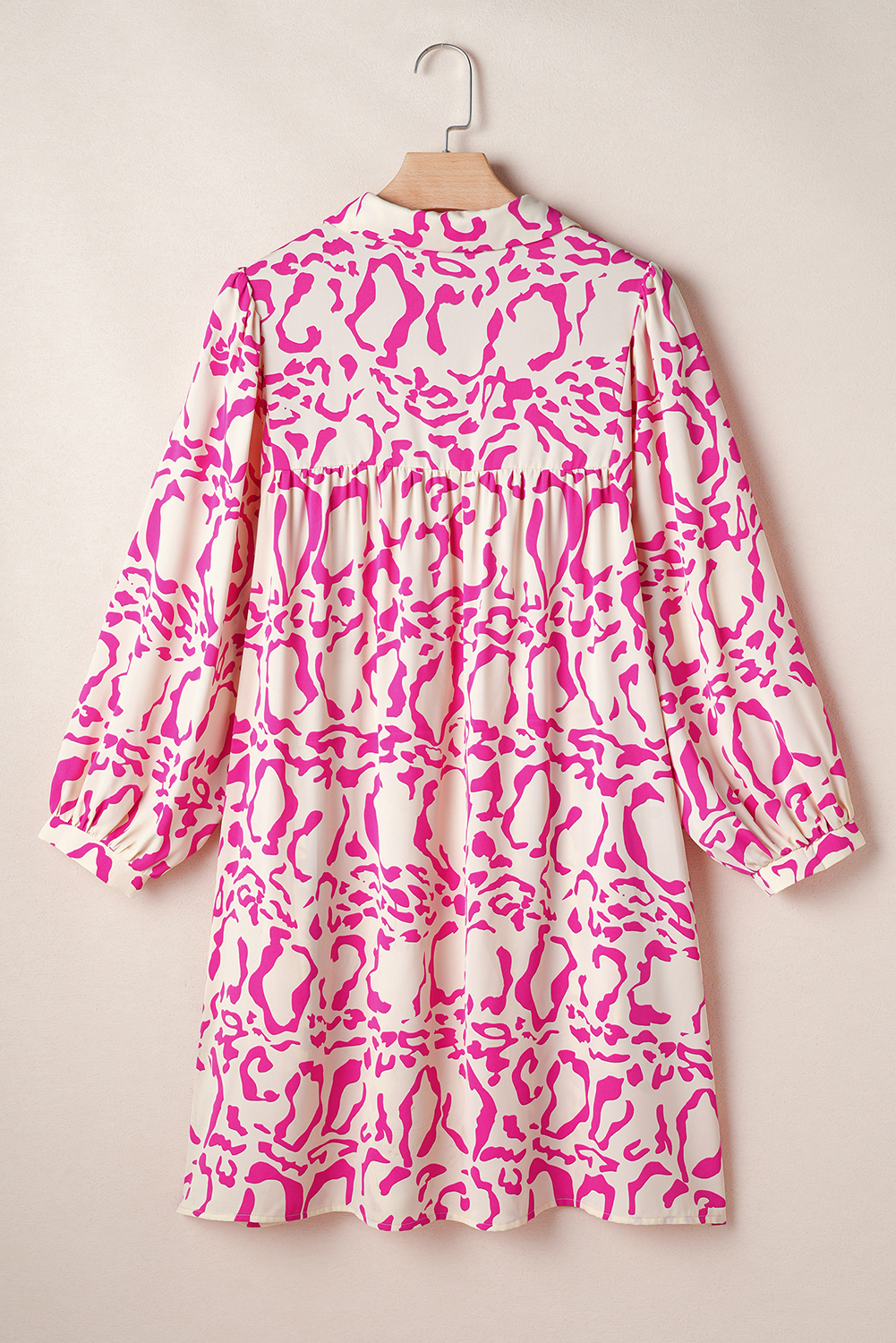Pink Leopard Print Loose Fit Babydoll Mini Dress - loveforevers