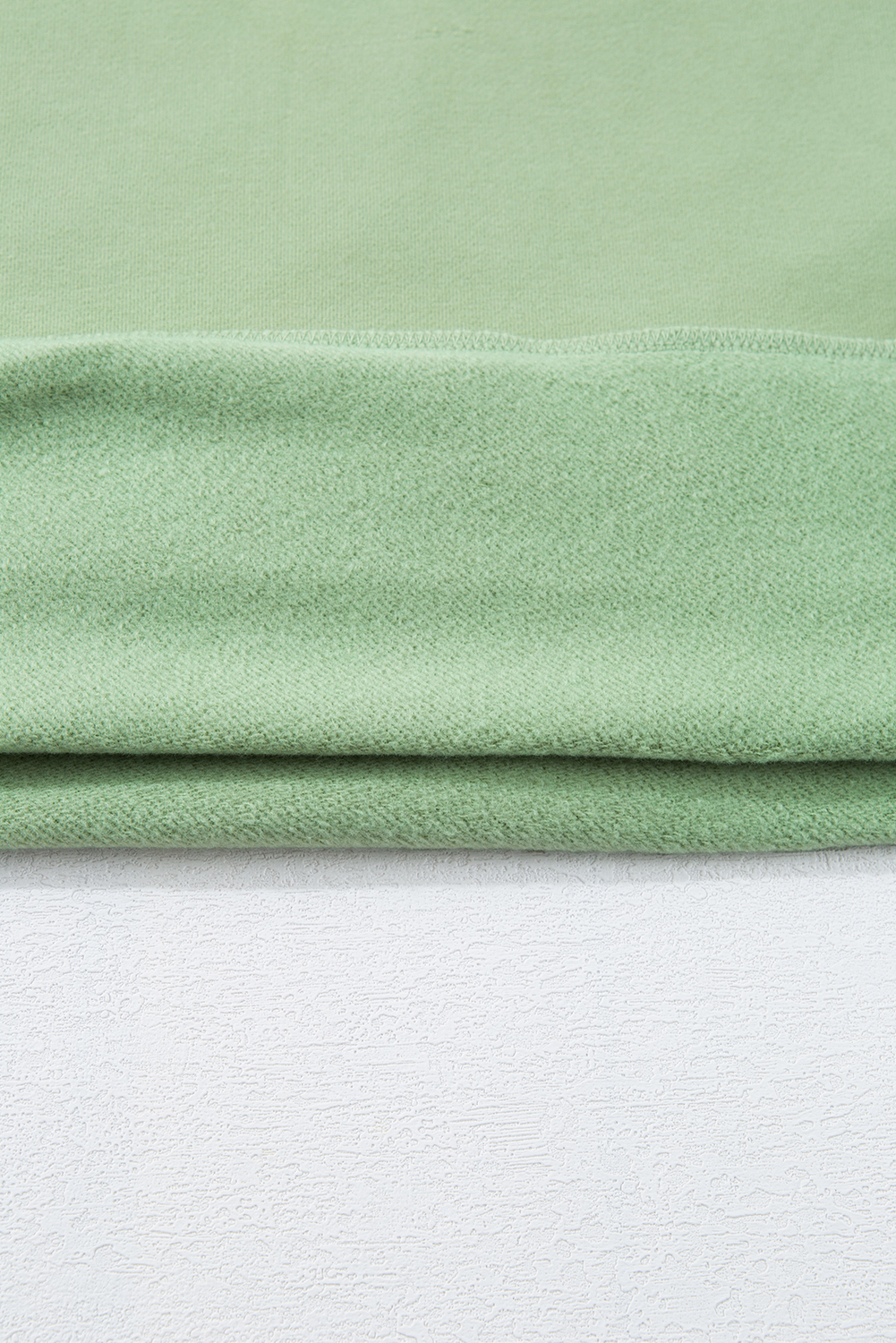 Grass Green Solid Fleece Lined Drop Shoulder High Low Sweatshirt - loveforevers